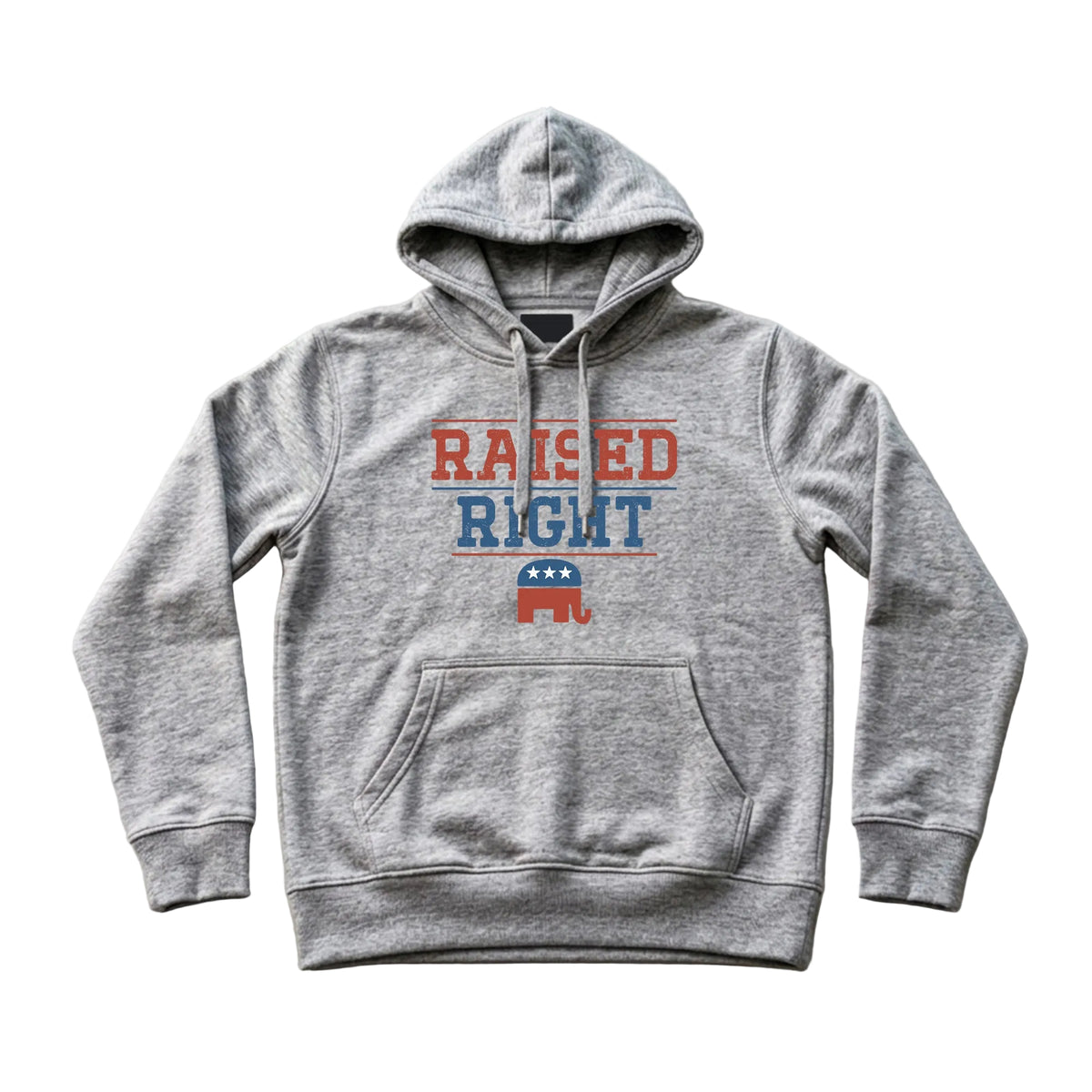 Raised Right Men's Hoodie – Gray - Deplorable Gear
