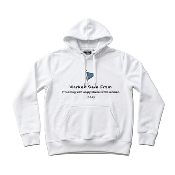 Marked Safe From Protesting Men's Hoodie – White