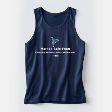 Marked Safe From Protesting Men's Tank Top – Navy Blue