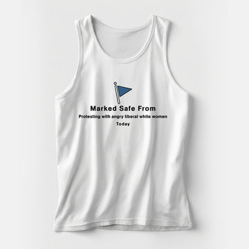 Marked Safe From Protesting Men's Tank Top – White