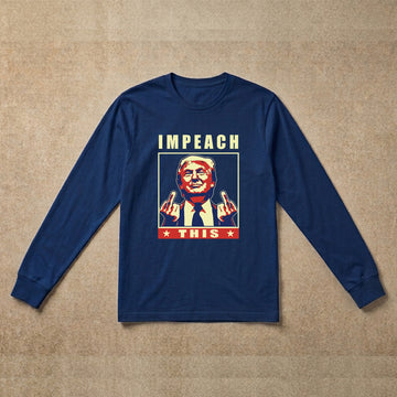 Mens long sleeve blue impeach