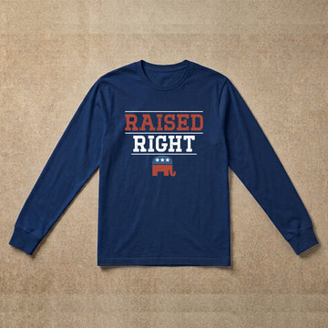 Mens long sleeve blue raised