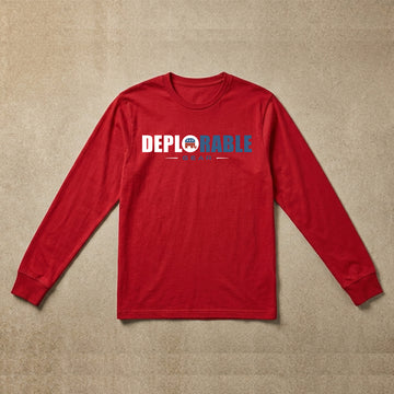 Mens long sleeve red deplorable