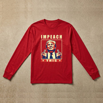 Mens long sleeve red impeach
