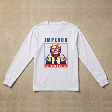 Mens long sleeve white Impeach