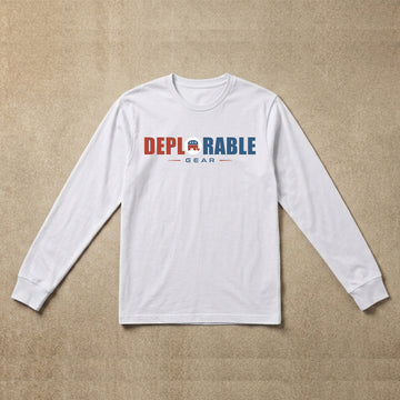 Mens long sleeve white deplorable