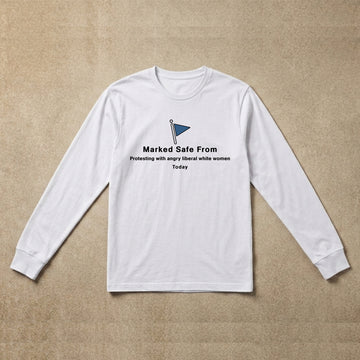 Mens long sleeve white mared safe