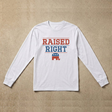 Mens long sleeve white raised