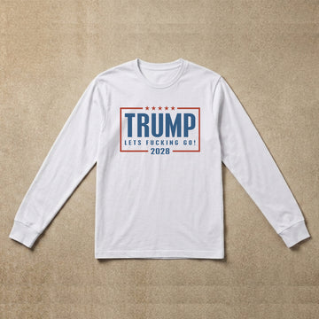 Mens long sleeve white trump