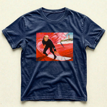 Navy Blue Red Wave T-Shirt