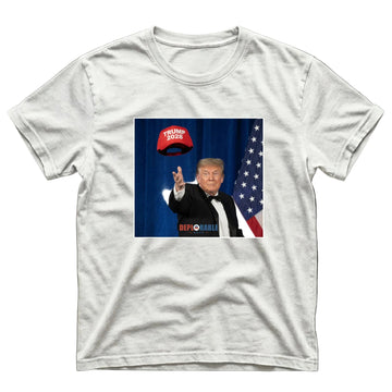 Men’s Trump Hat trick 2028 T-shirt- comfort colors- C1717- White
