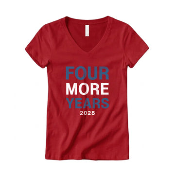 Four More Years 2028 Women's V-Neck Tee – Red