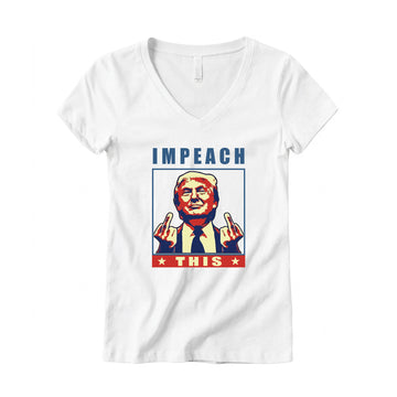Impeach This Women's V-Neck Tee – White