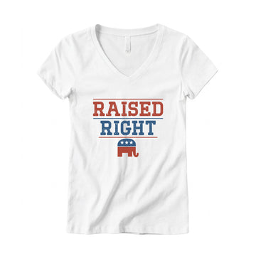 Raised Right Women's V-Neck Tee – White