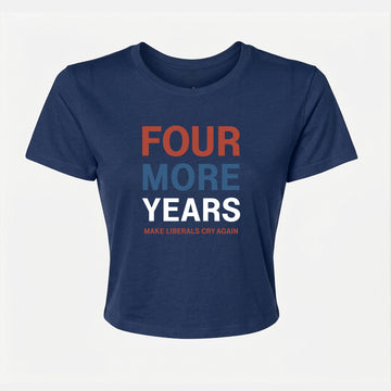 Four More Years 2028 Women's Crop Tee – Navy Blue