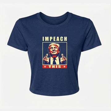 Impeach This Women's Crop Tee – Navy Blue
