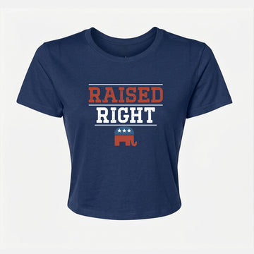 Raised Right Women's Crop Tee – Navy Blue