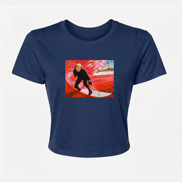 Trump Red Wave Women's Crop Tee – Navy Blue