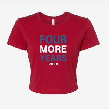 Four More Years 2028 Women's Crop Tee – Red