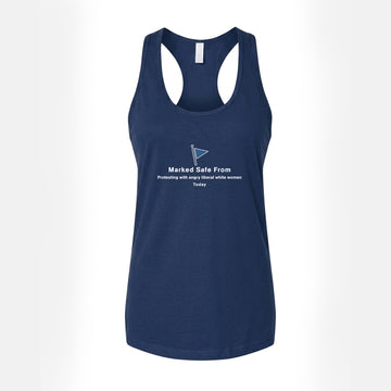 Marked Safe From Protesting Women's Tank Top – Navy Blue